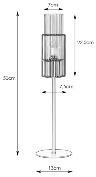 Markslöjd 108557 - Stolná lampa TUBO 1xE14/40W/230V 50 cm lesklý chróm/číra