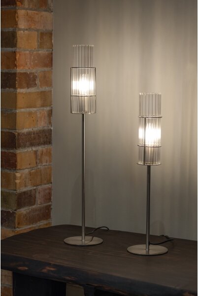 Markslöjd 108557 - Stolná lampa TUBO 1xE14/40W/230V 50 cm lesklý chróm/číra