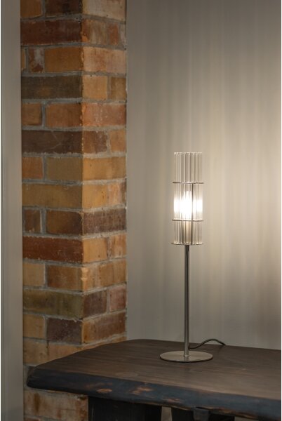 Markslöjd 108557 - Stolná lampa TUBO 1xE14/40W/230V 50 cm lesklý chróm/číra