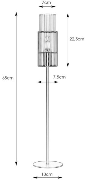 Markslöjd 108558 - Stolná lampa TUBO 1xE14/40W/230V 65 cm lesklý chróm/číra