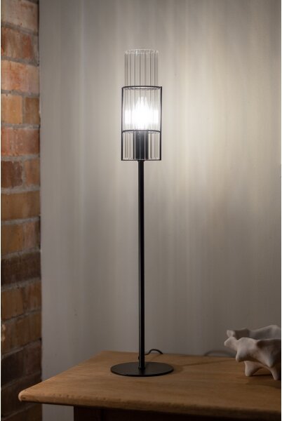 Markslöjd 108556 - Stolná lampa TUBO 1xE14/40W/230V 65 cm čierna/číra