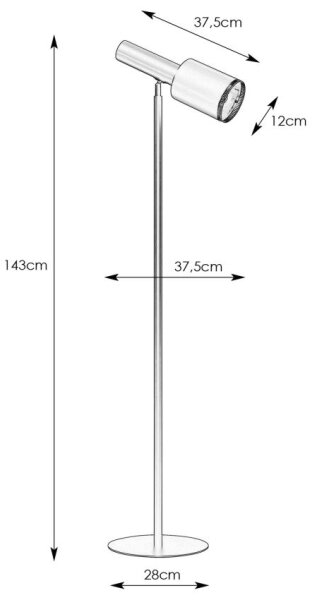Markslöjd 108542 - Stojacia lampa OZZY 1xE27/40W/230V čierna