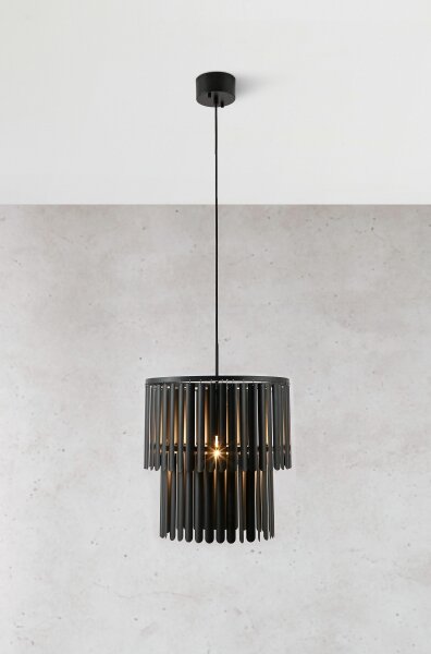 Markslöjd 108581 - Luster na lanku VIENTO 1xE27/40W/230V čierna