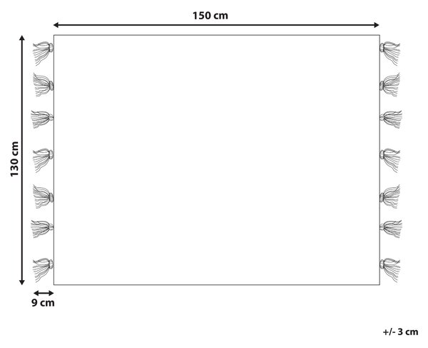 Deka viacfarebná z polyesteru 130 x 150 cm s ozdobnými strapcami a pruhovaným vzorom