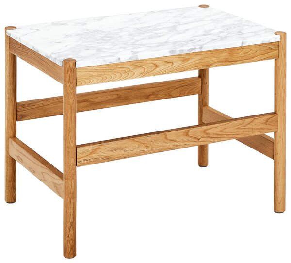 KONFERENČNÝ STOLÍK, prírodná farba, biela, drevo, kameň, 60/42/40 cm MID.YOU - Stolíky do obývačky, Online Only