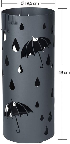 SONGMICS Stojan na dáždniky Terra sivý