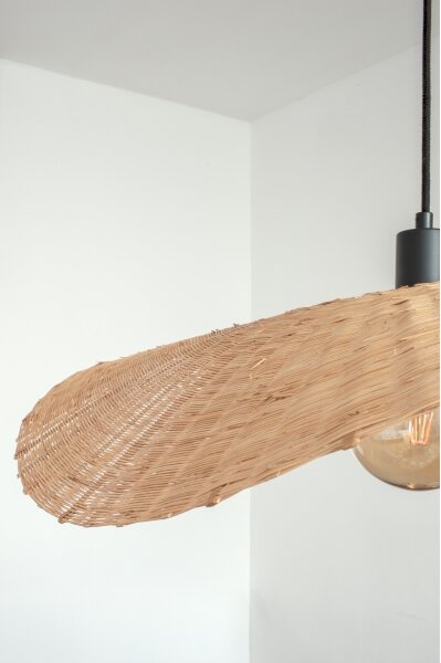 Markslöjd 108677 - Luster na lanku RAYO 1xE27/40W/230V béžová/bambus