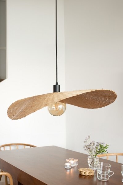 Markslöjd 108677 - Luster na lanku RAYO 1xE27/40W/230V béžová/bambus
