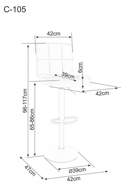 Signal Zamatová barová stolička C-105 hnedá