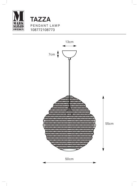 Markslöjd 108772 - Luster na lanku TAZZA 1xE27/40W/230V čierna