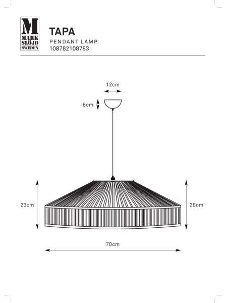 Markslöjd 108783 - Luster na lanku TAPA 1xE27/40W/230V béžová/bambus