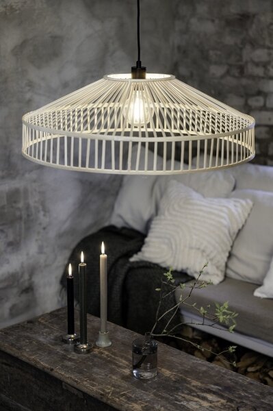 Markslöjd 108783 - Luster na lanku TAPA 1xE27/40W/230V béžová/bambus