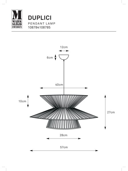 Markslöjd 108785 - Luster na lanku DUPLICI 1xE27/40W/230V béžová/bambus