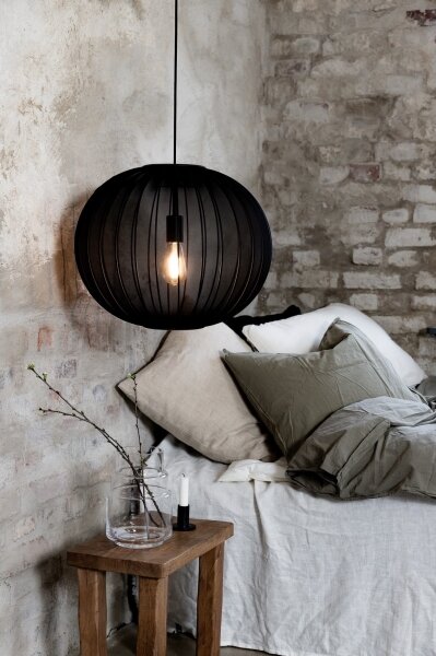 Markslöjd 108791 - Luster na lanku FORENCE 1xE27/40W/230V pr. 50 cm čierna