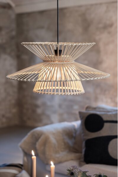 Markslöjd 108785 - Luster na lanku DUPLICI 1xE27/40W/230V béžová/bambus