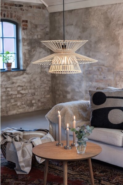 Markslöjd 108785 - Luster na lanku DUPLICI 1xE27/40W/230V béžová/bambus