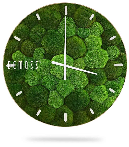 Machové hodiny BOLMOSS DUO Natural s ciferníkom - Priemer 40 cm