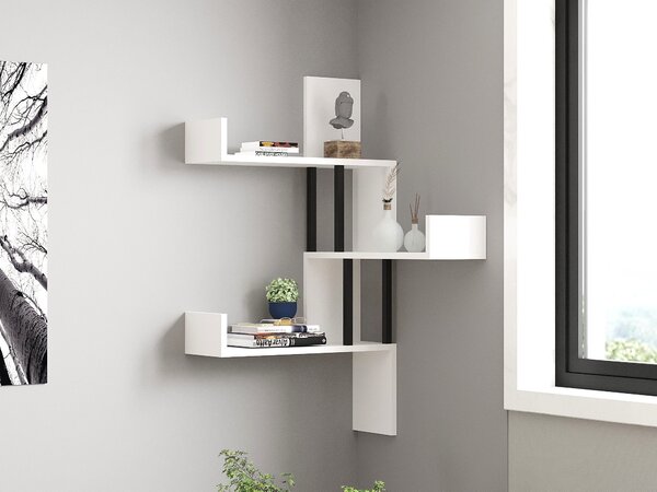 Kalune Design Nástenná rohová polica BOMBE biela