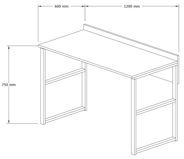 Kalune Design Písací stôl DEHA čierny/dub prírodný