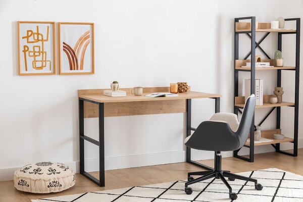 Kalune Design Písací stôl DEHA čierny/dub prírodný