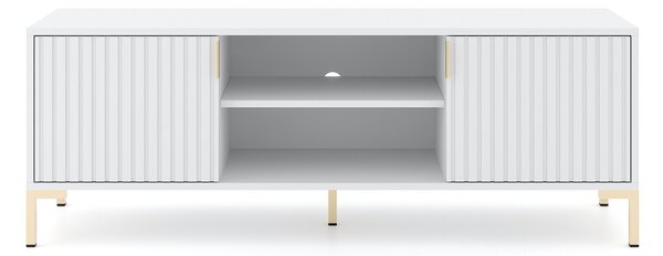 Vivaldi TV stolek Flinn 140 cm bílý/zlatý