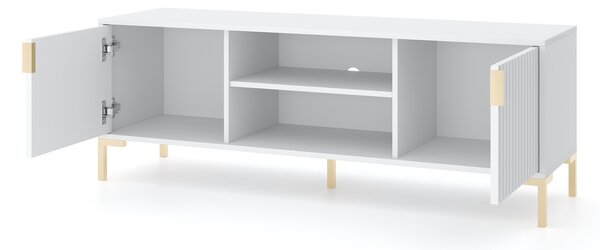 Vivaldi TV stolek Flinn 140 cm bílý/zlatý