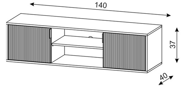 Vivaldi TV stolek Flinn 140 cm bílý/zlatý
