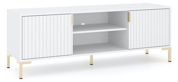 Vivaldi TV stolek Flinn 140 cm bílý/zlatý