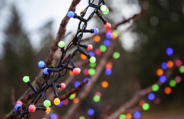 Eglo -LED Vonkajší vianočný reťaz BERRY MINI 300xLED/8 funkcií 11m IP44 viacfarebný