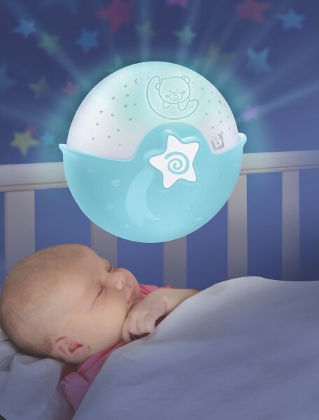 Infantino - Detská lampička s projektorom 3xAA modrá