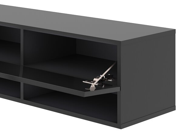 Vivaldi Závěsný TV stolek Derby 280 cm černý mat/černý lesk