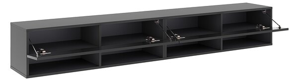 Vivaldi Závěsný TV stolek Derby 280 cm černý mat/černý lesk