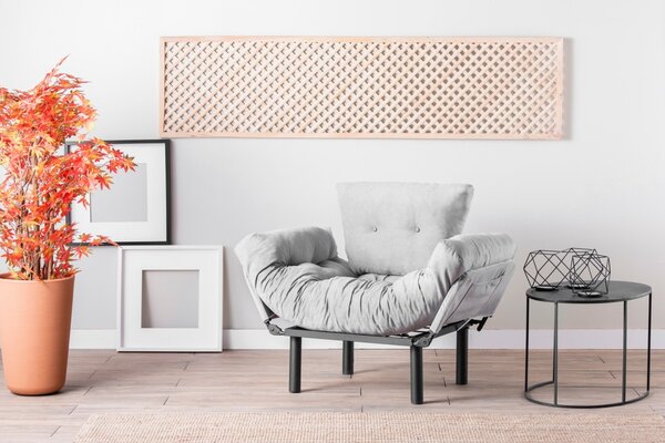 Hanah Home Kreslo Nitta Single šedé