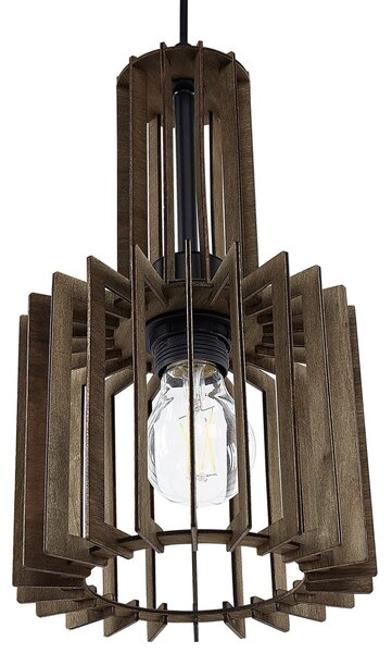 Závesná lampa tmavé drevo MDF kov stropné svietidlo otvorené tienidlo boho štýl obývačka jedáleň