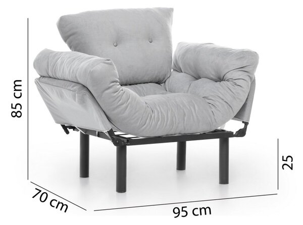 Hanah Home Kreslo Nitta Single šedé