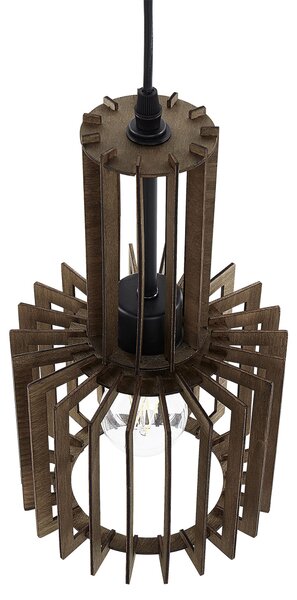 Závesná lampa tmavé drevo MDF kov stropné svietidlo otvorené tienidlo boho štýl obývačka jedáleň