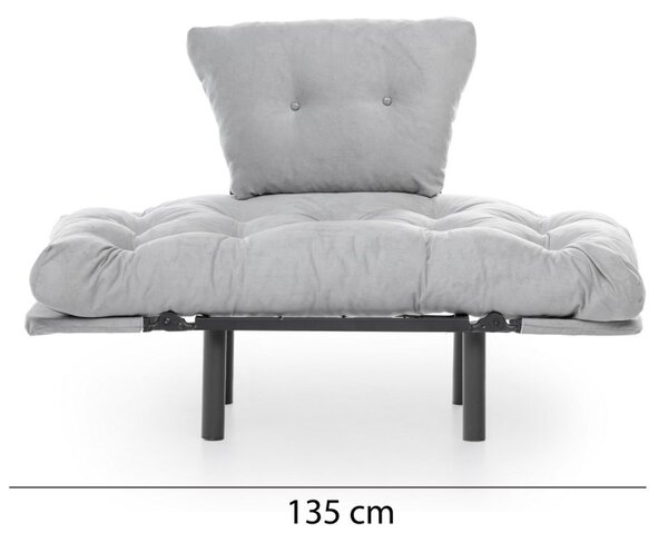 Hanah Home Kreslo Nitta Single šedé