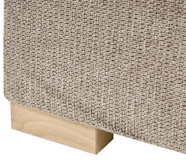 Kontinentálna posteľ s úložným priestorom sivobéžová 160 x 200 cm látkové čalúnenie moderný štýl