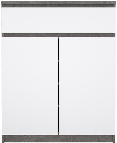 Tvilum Komoda Simplicitous 234 80 cm beton/bílá lesk