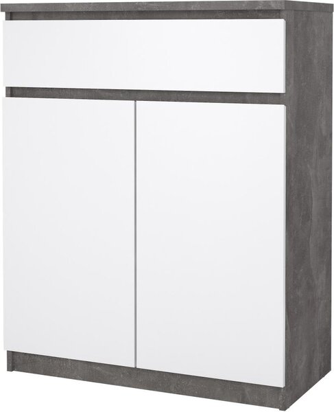 Tvilum Komoda Simplicitous 234 80 cm beton/bílá lesk