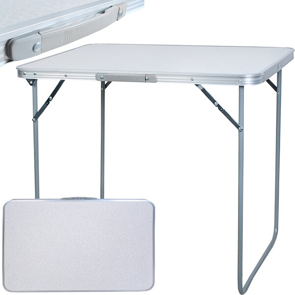 Skladací stôl na balkón Kuchyňa Trh Kempovanie Malý zaťažiteľný 20 kg Multifunkčný stôl 80 x 60 cm Biely 23500