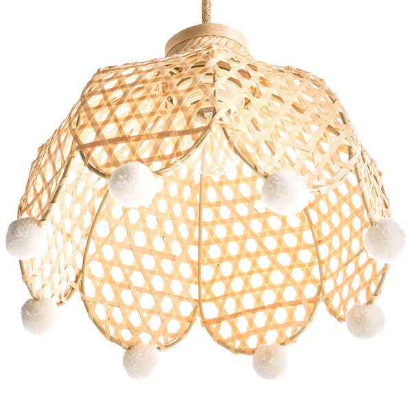 Závesná lampa prírodné ratanové tienidlo boho štýl svietidlo do obývacej izby a spálne