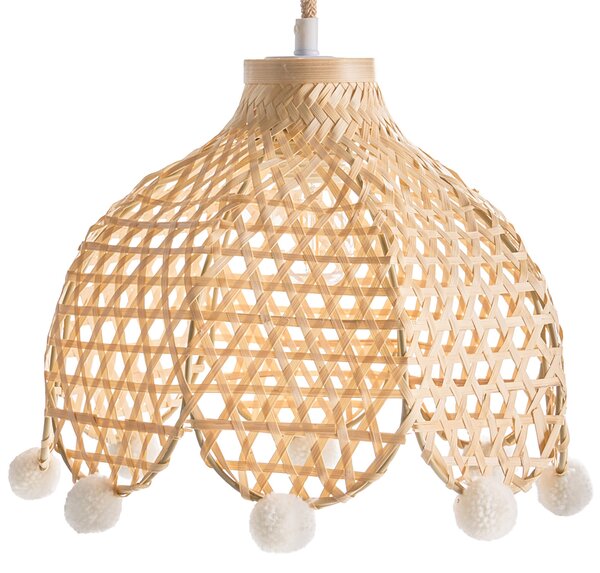 Závesná lampa prírodné ratanové tienidlo boho štýl svietidlo do obývacej izby a spálne