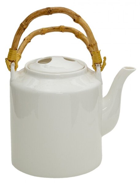 Biela porcelánová kanvica na čaj Nia - Ø 13 * 23 cm / 1500 ml - Clayre & Eef