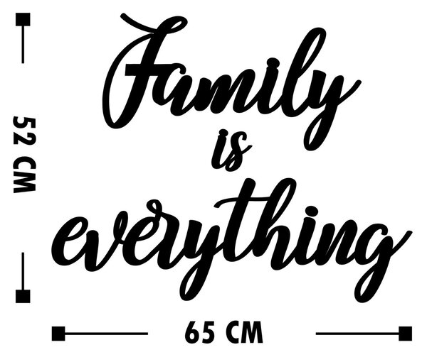 Wallity Nástenná drevená dekorácia FAMILY čierna