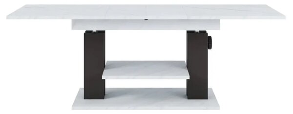 Szynaka Výškově nastavitelný rozkládací konferenční stolek Moduvo 120/170 cm mramor/černý