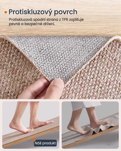 SONGMICS Obdélníkový koberec Rafus 80x150 cm hnědý