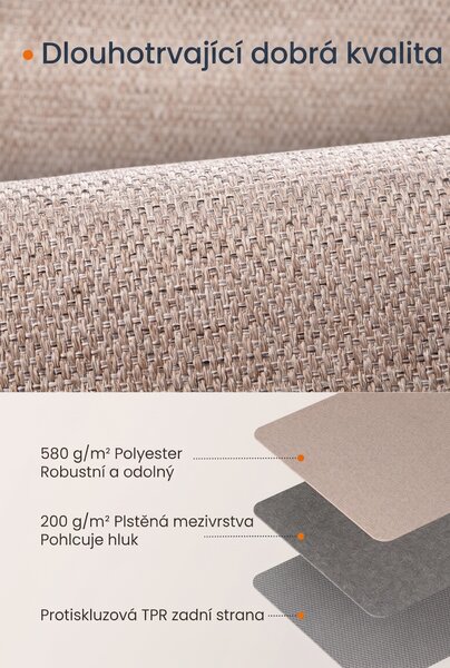 SONGMICS Obdélníkový koberec Rafus 80x150 cm hnědý