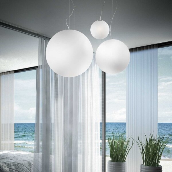 Ideal Lux - Luster na lanku MAPA 1xE27/42W/230V pr. 20 cm biely