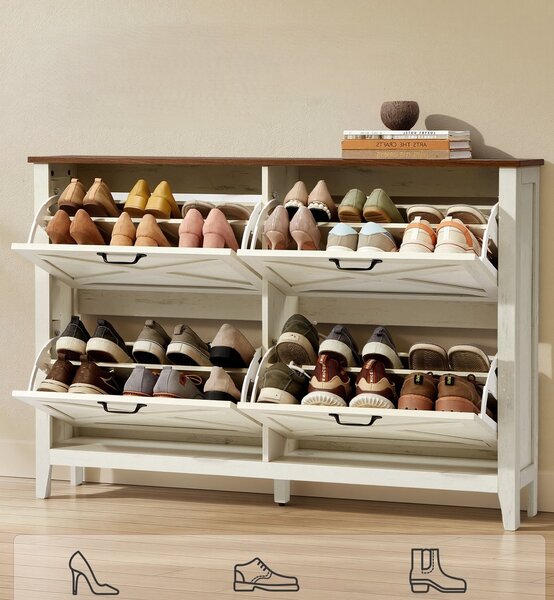 SONGMICS Botník Trina 127 cm krémový/hnědý